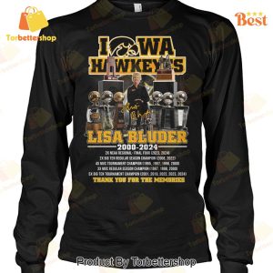 Iowa Hawkeyes Lisa Bluder 2000-2024 Signature Thank You For The Memories Unisex T-Shirt