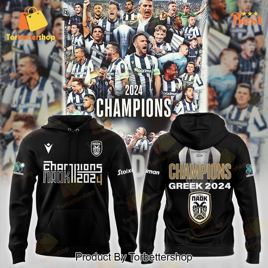 PAOK FC Greece 2024 Champions Hoodie