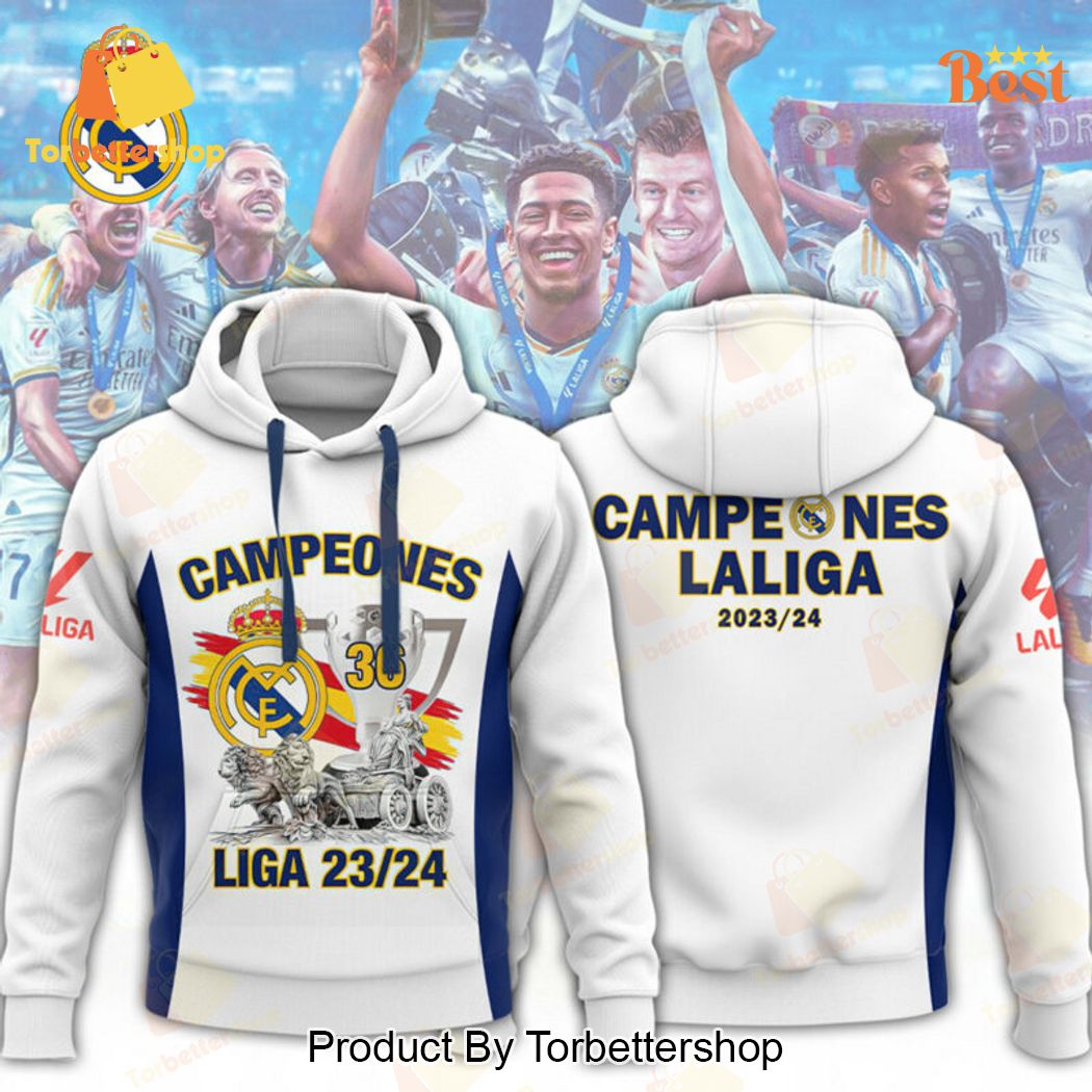 Real Madrid Campeones De Laliga 2023-2024 Design Hoodie